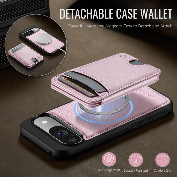 For Google Pixel 10 / 10 Pro JEEHOOD J10 Flip Card Bag MagSafe Split RFID Leather Phone Case