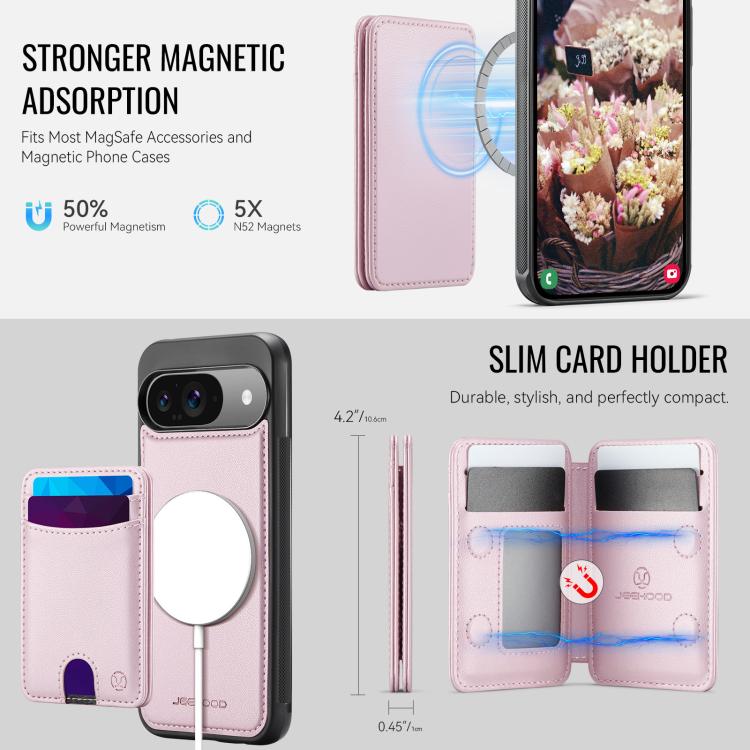 For Google Pixel 10 / 10 Pro JEEHOOD J10 Flip Card Bag MagSafe Split RFID Leather Phone Case