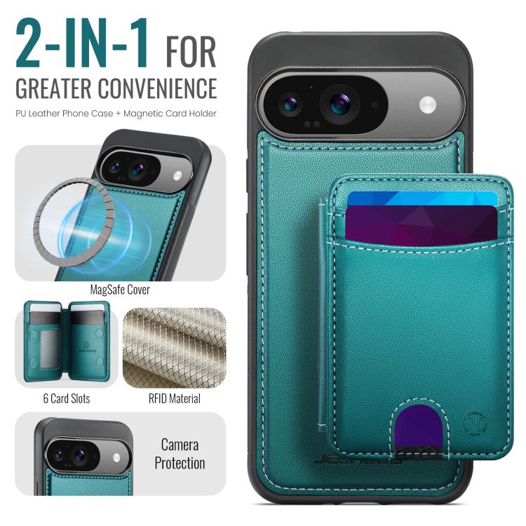 For Google Pixel 10 / 10 Pro JEEHOOD J10 Flip Card Bag MagSafe Split RFID Leather Phone Case