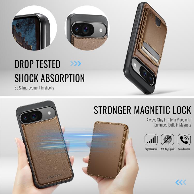 For Google Pixel 10 / 10 Pro JEEHOOD J10 Flip Card Bag MagSafe Split RFID Leather Phone Case