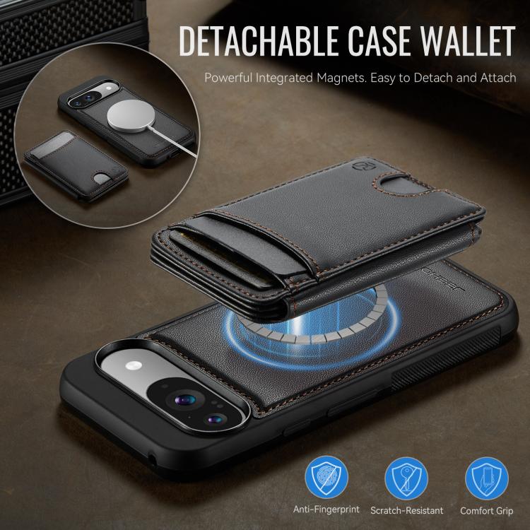 For Google Pixel 10 / 10 Pro JEEHOOD J10 Flip Card Bag MagSafe Split RFID Leather Phone Case