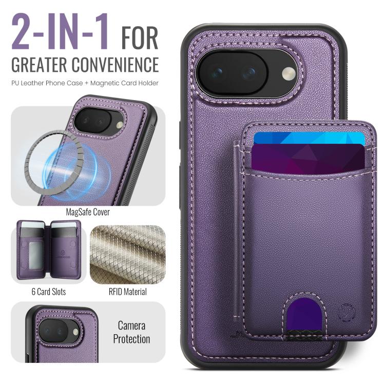 For Google Pixel 10a JEEHOOD J10 Flip Card Bag MagSafe Split RFID Leather Phone Case