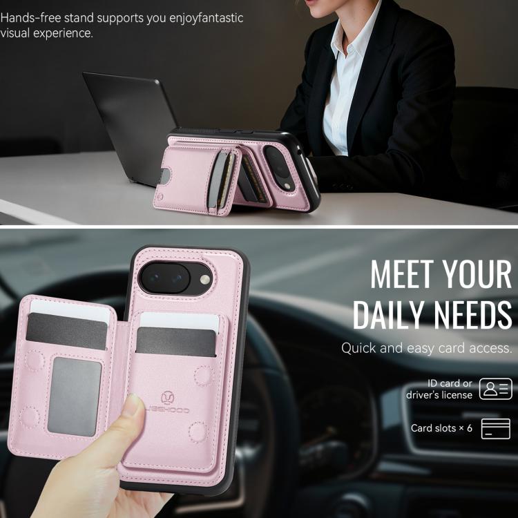 For Google Pixel 10a JEEHOOD J10 Flip Card Bag MagSafe Split RFID Leather Phone Case