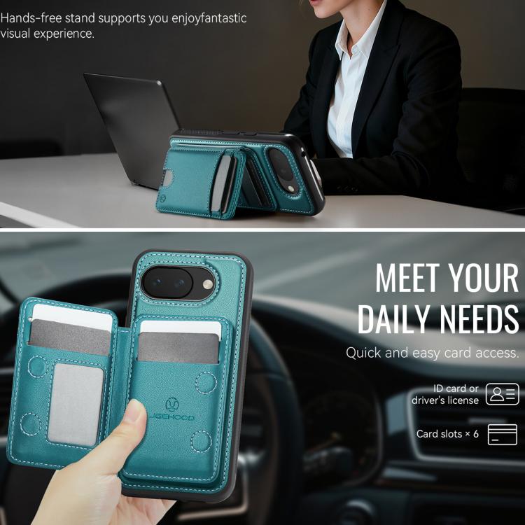 For Google Pixel 10a JEEHOOD J10 Flip Card Bag MagSafe Split RFID Leather Phone Case