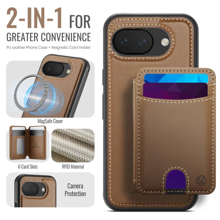For Google Pixel 10a JEEHOOD J10 Flip Card Bag MagSafe Split RFID Leather Phone Case