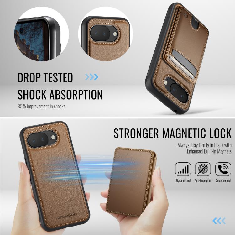 For Google Pixel 10a JEEHOOD J10 Flip Card Bag MagSafe Split RFID Leather Phone Case