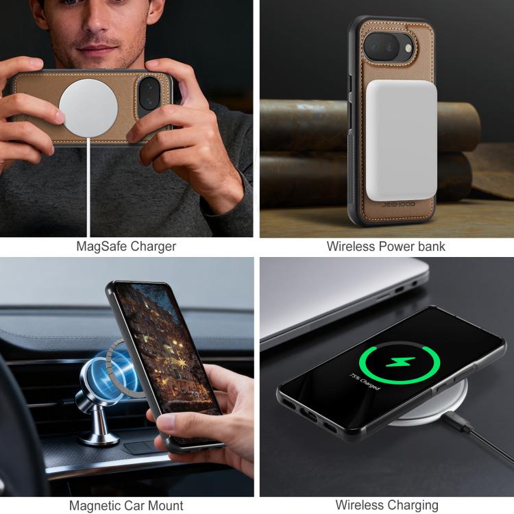 For Google Pixel 10a JEEHOOD J10 Flip Card Bag MagSafe Split RFID Leather Phone Case