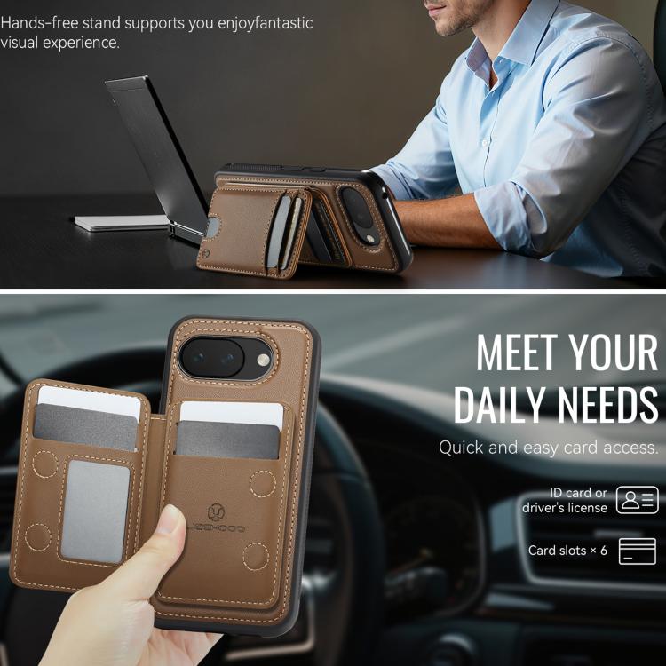 For Google Pixel 10a JEEHOOD J10 Flip Card Bag MagSafe Split RFID Leather Phone Case