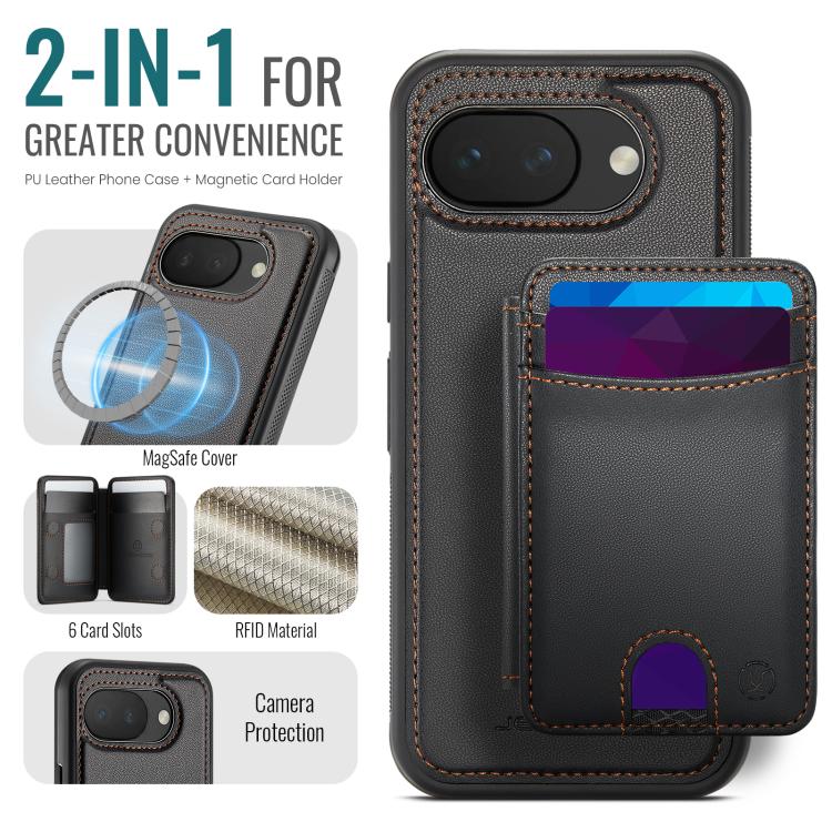 For Google Pixel 10a JEEHOOD J10 Flip Card Bag MagSafe Split RFID Leather Phone Case