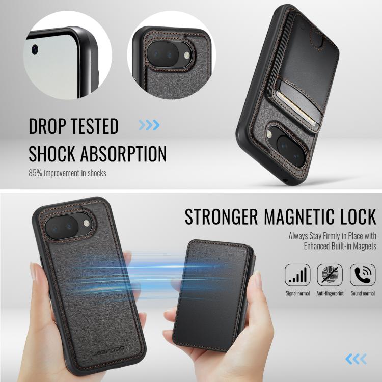 For Google Pixel 10a JEEHOOD J10 Flip Card Bag MagSafe Split RFID Leather Phone Case