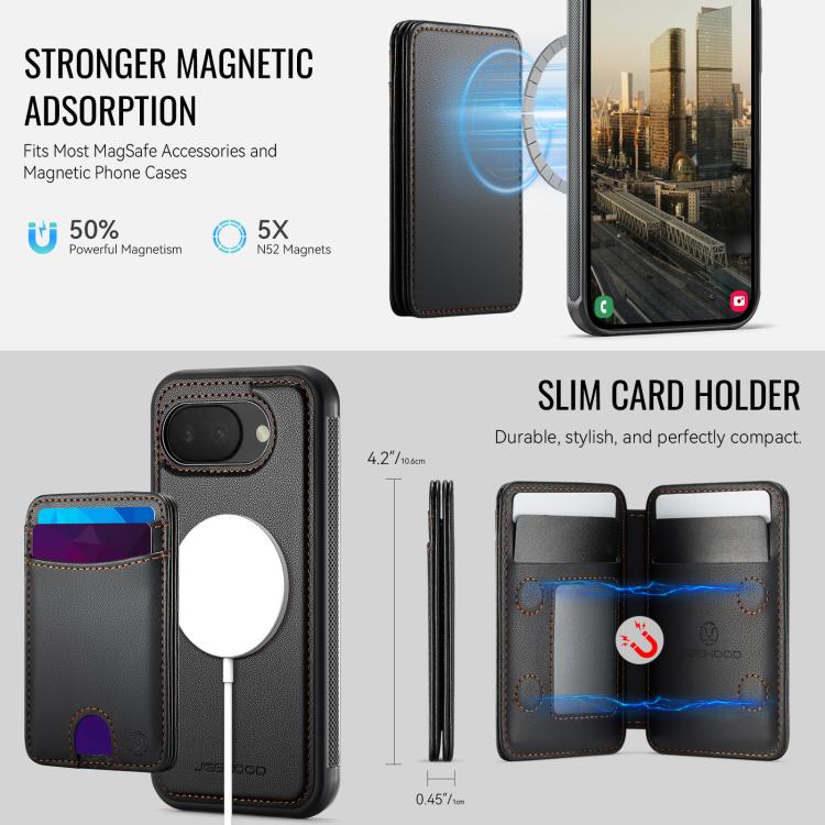 For Google Pixel 10a JEEHOOD J10 Flip Card Bag MagSafe Split RFID Leather Phone Case