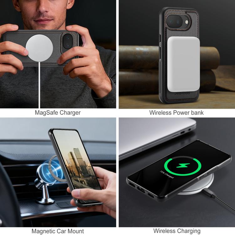 For Google Pixel 10a JEEHOOD J10 Flip Card Bag MagSafe Split RFID Leather Phone Case