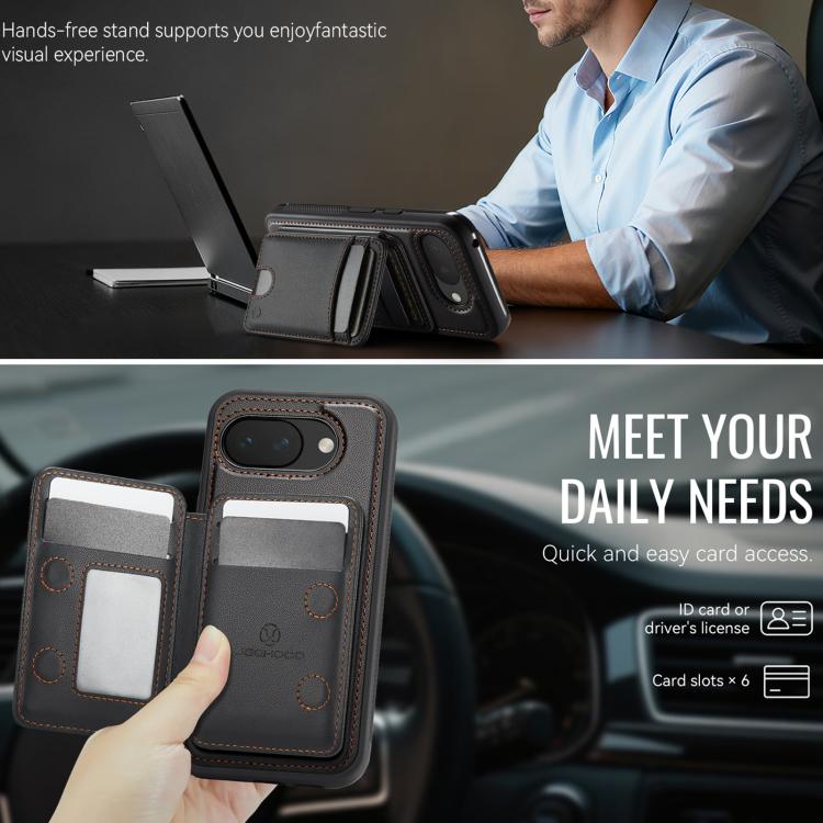For Google Pixel 10a JEEHOOD J10 Flip Card Bag MagSafe Split RFID Leather Phone Case