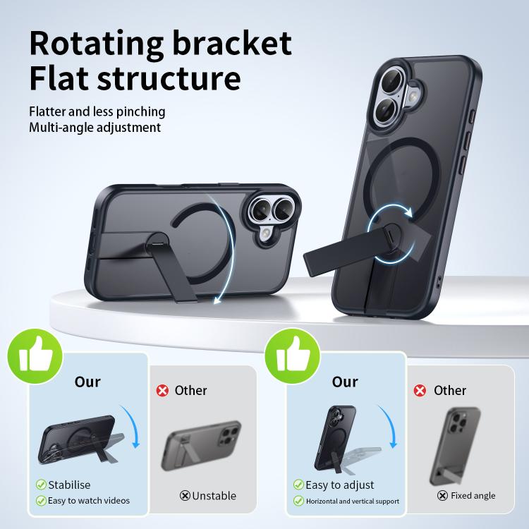 For iPhone 17 Rotating Bar Holder Magnetic MagSafe Phone Case