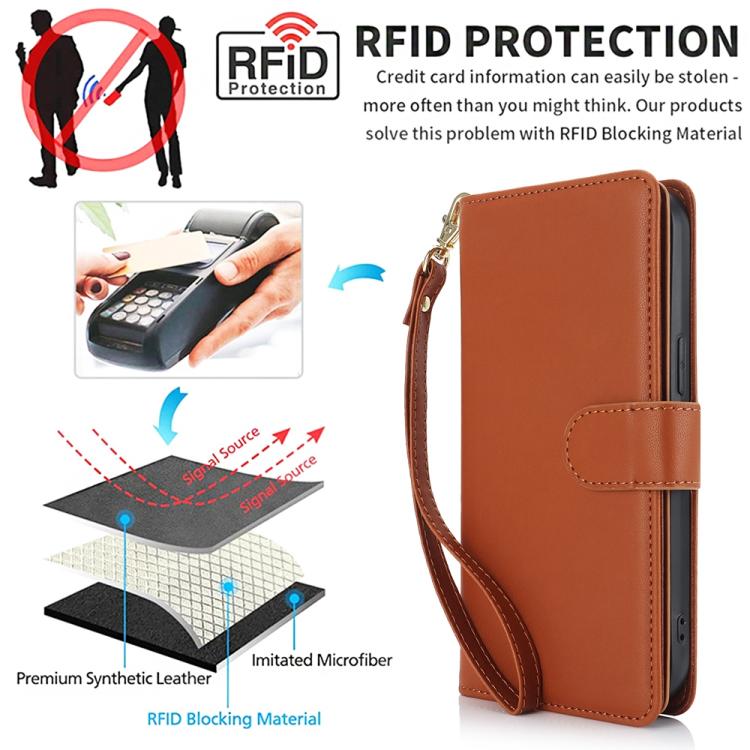 For Google Pixel 9a Multi-Card Wallet RFID Leather Phone Case