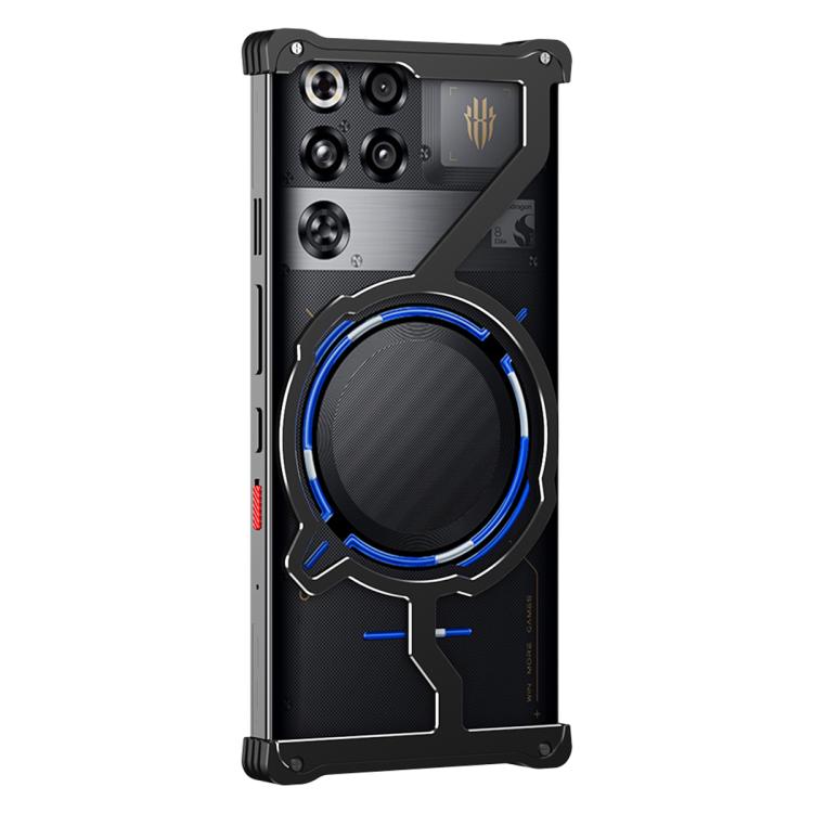 For ZTE nubia Red Magic 11 Pro/11 Pro+ Armor Alloy Borderless Car Magnetic Holder Metal Phone Case