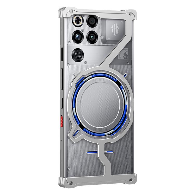 For ZTE nubia Red Magic 11 Pro/11 Pro+ Armor Alloy Borderless Car Magnetic Holder Metal Phone Case