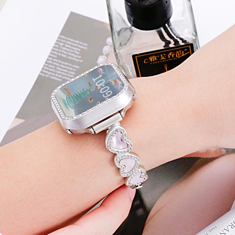 For Apple Watch 42 / 44 / 45 / 46 / 49mm xDfind Heart-shaped Shell Metal Watch Band