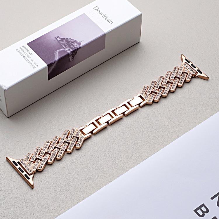 For Apple Watch 42 / 44 / 45 / 46 / 49mm xDfind Drilled Twill H-shaped Metal Watch Band