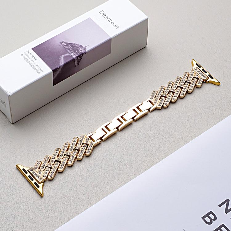 For Apple Watch 38 / 40 / 41 / S11 42mm xDfind Drilled Twill H-shaped Metal Watch Band