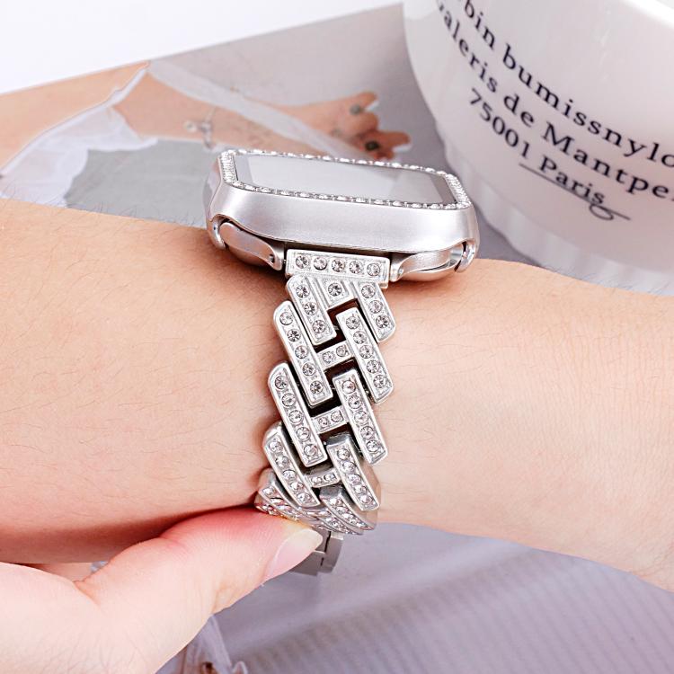 For Apple Watch 38 / 40 / 41 / S11 42mm xDfind Drilled Twill H-shaped Metal Watch Band