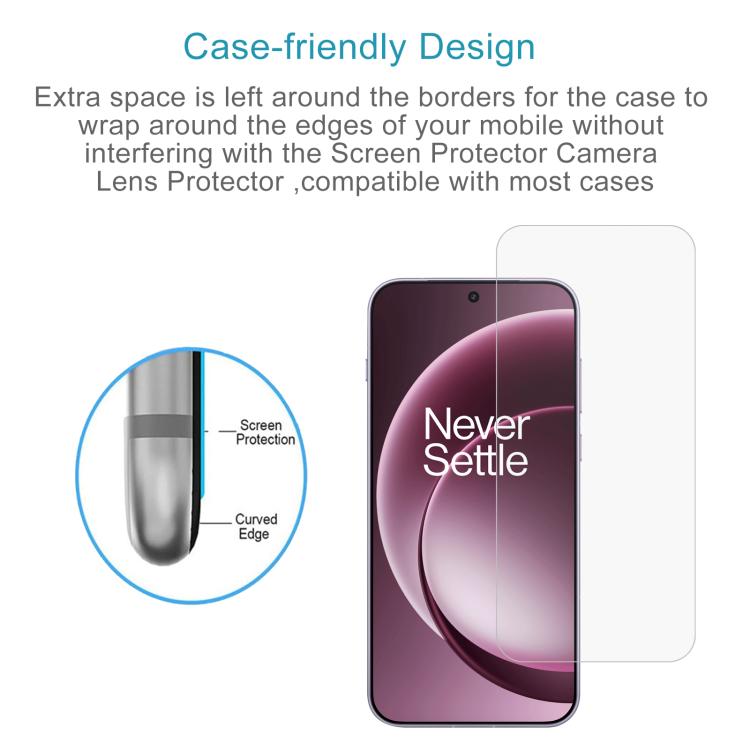 For OnePlus 15 50pcs 0.18mm High Aluminum Tempered Glass Film, Support Fingerprint Unlocking