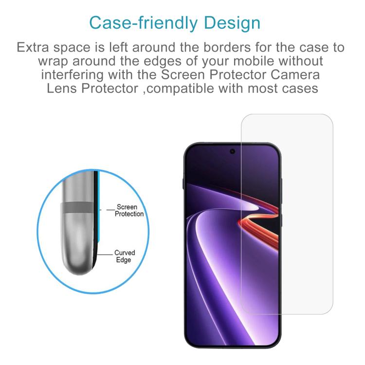 For OnePlus Ace 6 Ultra 50pcs 0.18mm High Aluminum Tempered Glass Film, Support Fingerprint Unlocking