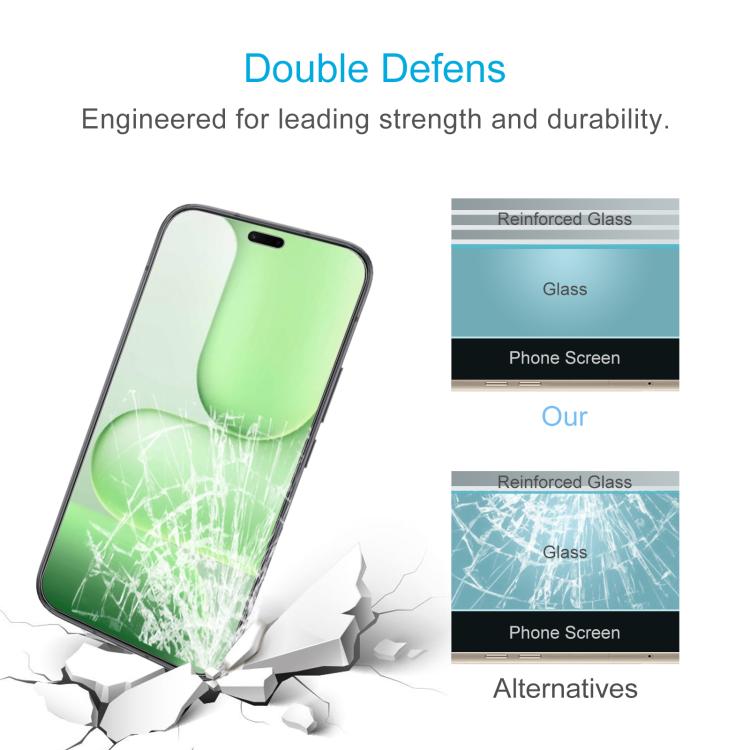 For Honor 600e 50pcs 0.18mm High Aluminum Tempered Glass Film, Support Fingerprint Unlocking