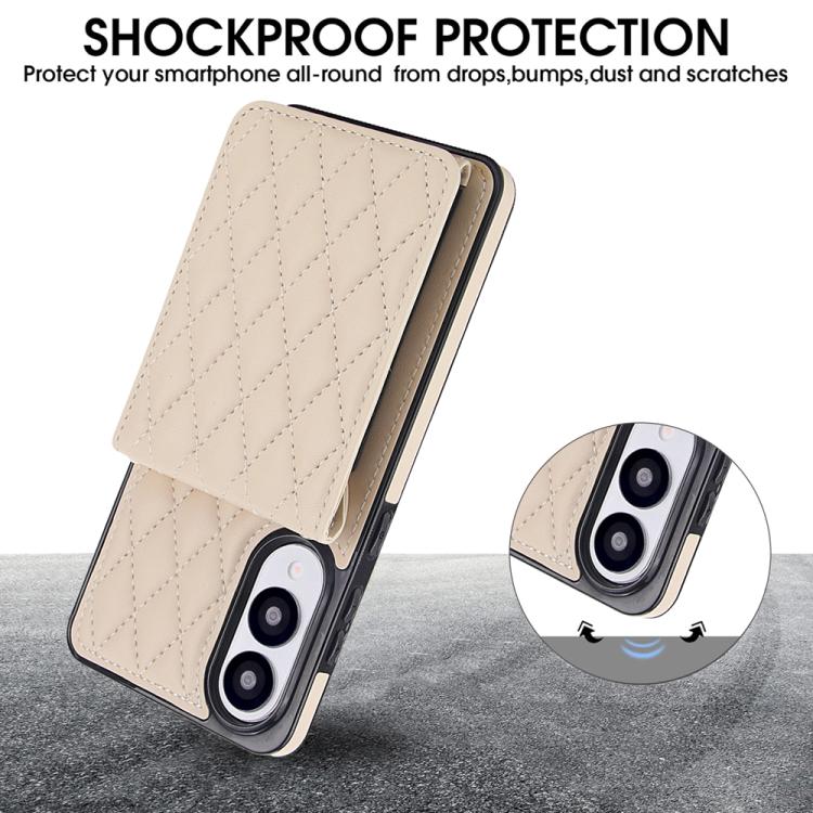 For Samsung Galaxy S25 Edge 5G YM015 Crossbody Rhombic Card Bag RFID Phone Case