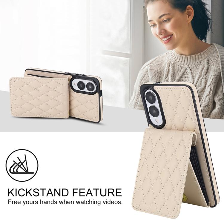 For Samsung Galaxy S25 Edge 5G YM015 Crossbody Rhombic Card Bag RFID Phone Case