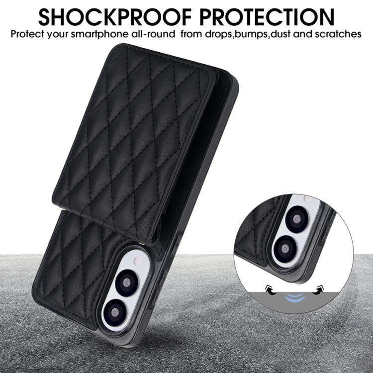 For Samsung Galaxy S25 Edge 5G YM015 Crossbody Rhombic Card Bag RFID Phone Case