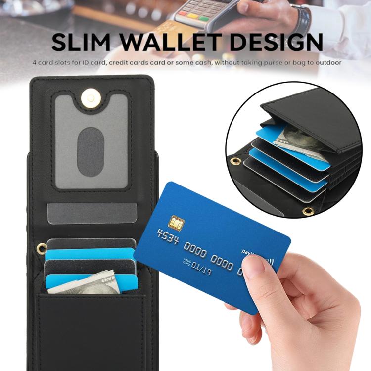For Samsung Galaxy S25 Edge 5G YM015 Crossbody Rhombic Card Bag RFID Phone Case