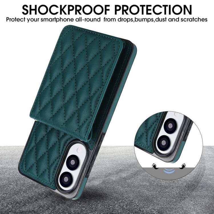 For Samsung Galaxy S25 Edge 5G YM015 Crossbody Rhombic Card Bag RFID Phone Case