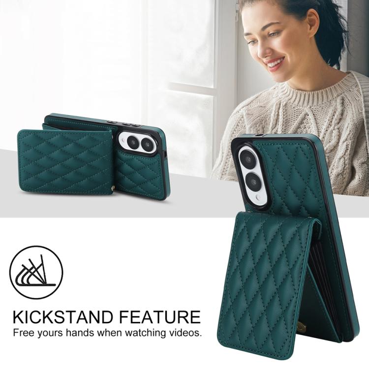For Samsung Galaxy S25 Edge 5G YM015 Crossbody Rhombic Card Bag RFID Phone Case