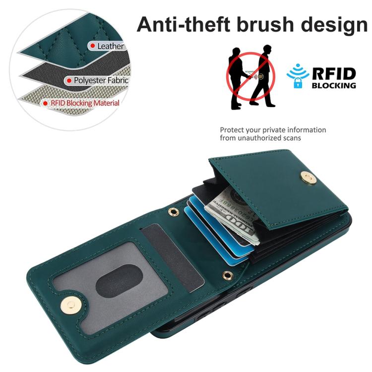 For Samsung Galaxy S25 Edge 5G YM015 Crossbody Rhombic Card Bag RFID Phone Case