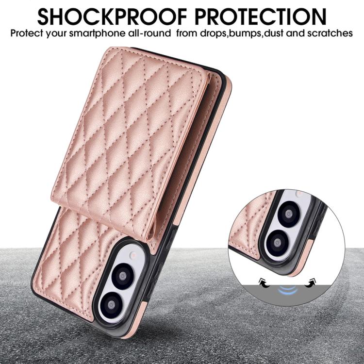 For Samsung Galaxy S25 Edge 5G YM015 Crossbody Rhombic Card Bag RFID Phone Case