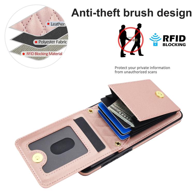 For Samsung Galaxy S25 Edge 5G YM015 Crossbody Rhombic Card Bag RFID Phone Case