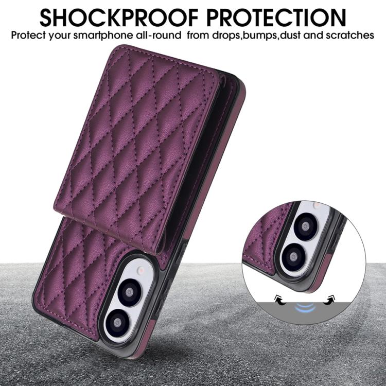 For Samsung Galaxy S25 Edge 5G YM015 Crossbody Rhombic Card Bag RFID Phone Case