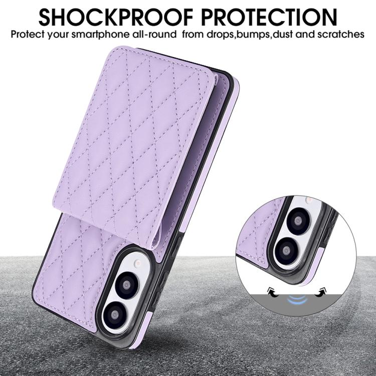 For Samsung Galaxy S25 Edge 5G YM015 Crossbody Rhombic Card Bag RFID Phone Case