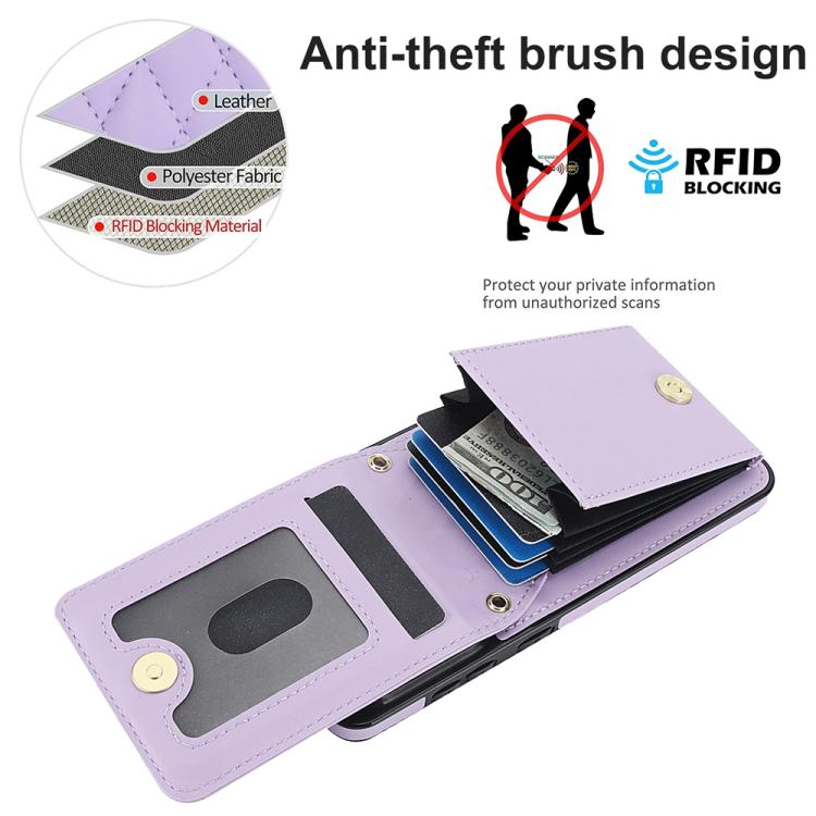 For Samsung Galaxy S25 Edge 5G YM015 Crossbody Rhombic Card Bag RFID Phone Case
