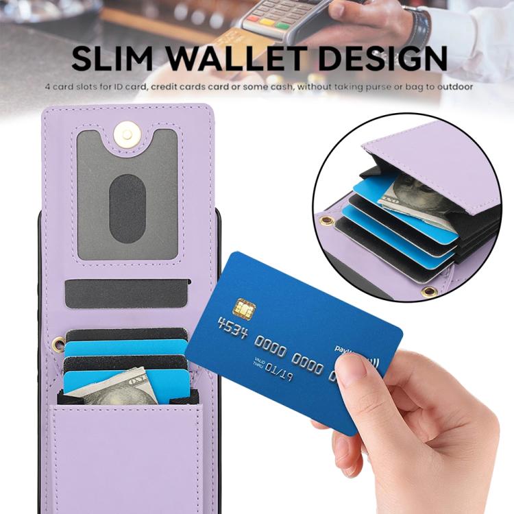 For Samsung Galaxy S25 Edge 5G YM015 Crossbody Rhombic Card Bag RFID Phone Case