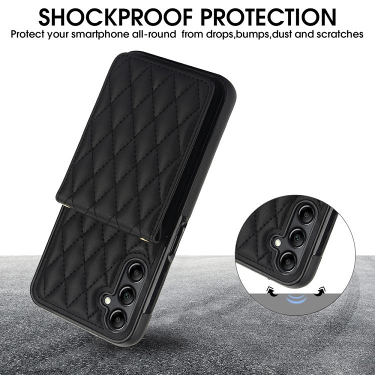 For Samsung Galaxy A16 4G / 5G YM015 Crossbody Rhombic Card Bag RFID Phone Case