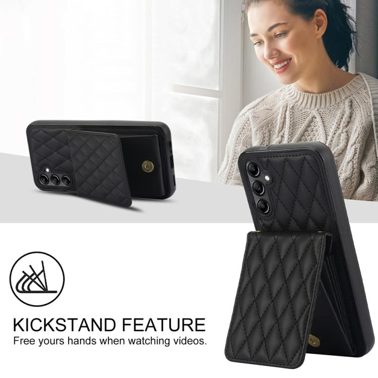 For Samsung Galaxy A16 4G / 5G YM015 Crossbody Rhombic Card Bag RFID Phone Case