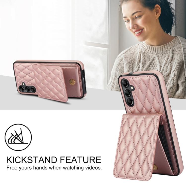 For Samsung Galaxy A16 4G / 5G YM015 Crossbody Rhombic Card Bag RFID Phone Case