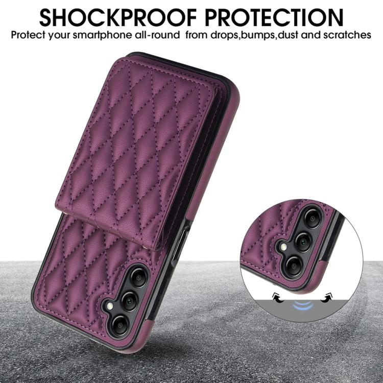 For Samsung Galaxy A16 4G / 5G YM015 Crossbody Rhombic Card Bag RFID Phone Case