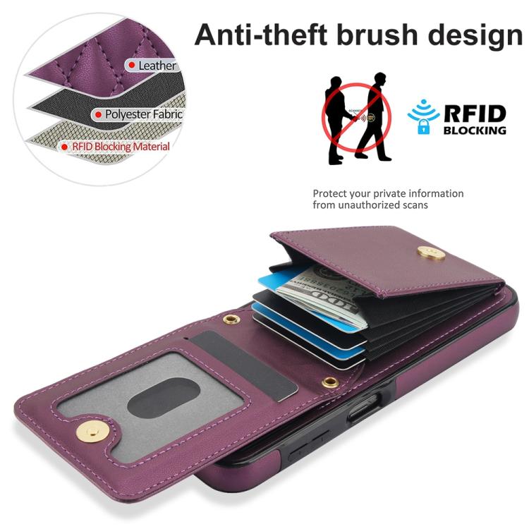 For Samsung Galaxy A16 4G / 5G YM015 Crossbody Rhombic Card Bag RFID Phone Case
