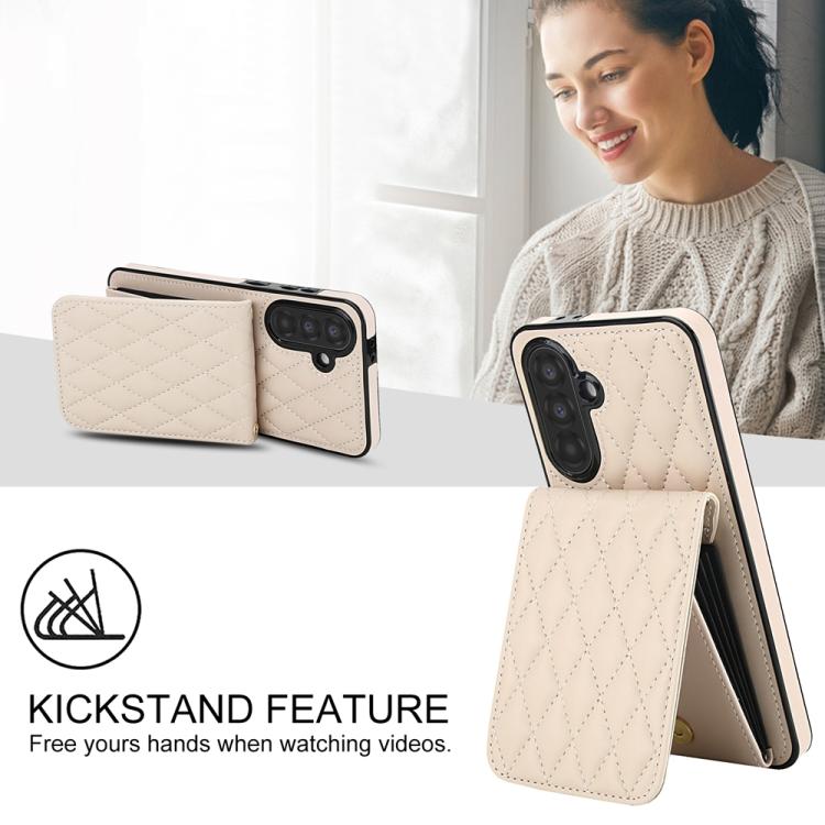 For Samsung Galaxy A56 5G YM015 Crossbody Rhombic Card Bag RFID Phone Case