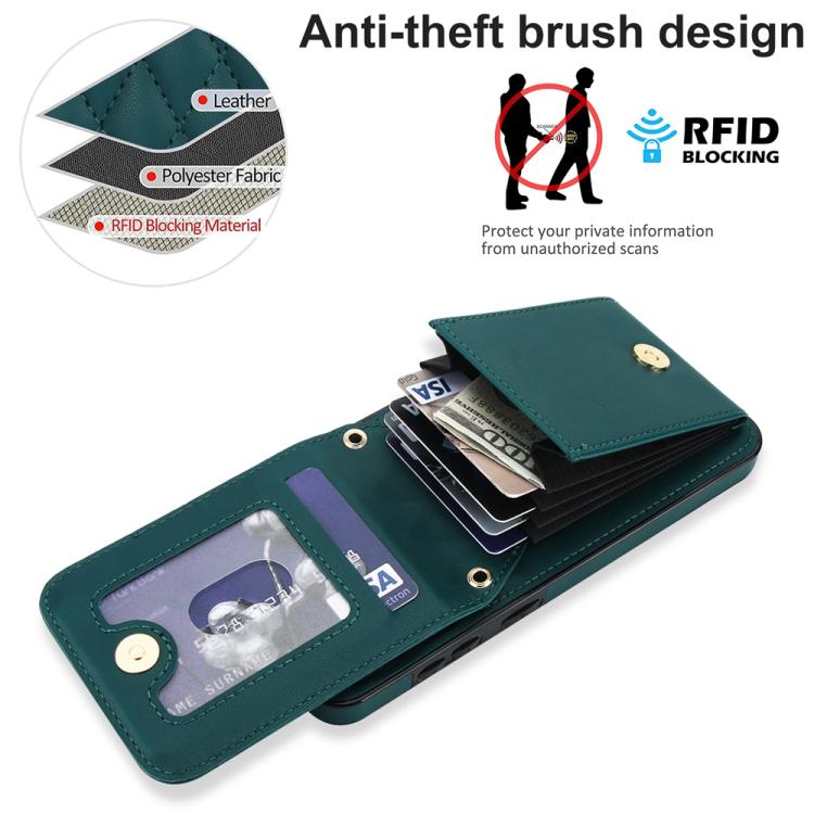 For Samsung Galaxy A56 5G YM015 Crossbody Rhombic Card Bag RFID Phone Case