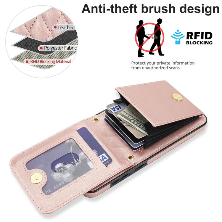 For Samsung Galaxy A56 5G YM015 Crossbody Rhombic Card Bag RFID Phone Case