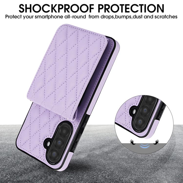 For Samsung Galaxy A56 5G YM015 Crossbody Rhombic Card Bag RFID Phone Case